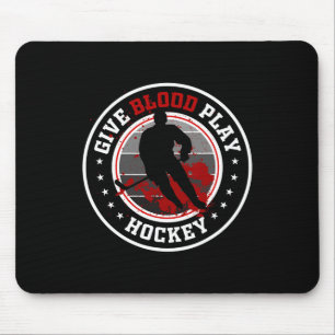 Hockey-Jungen-Kram oder Blut geben, Eishockey spie Mousepad