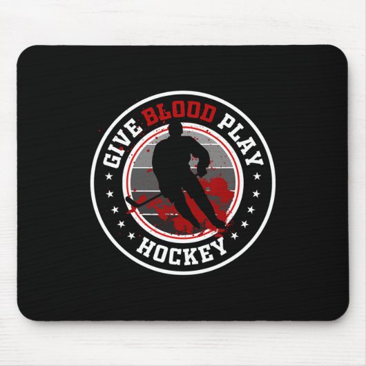 Hockey-Jungen-Kram oder Blut geben, Eishockey spie Mousepad (Vorne)