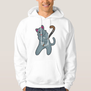 Hockey-Katze mit Hockeystick Hoodie