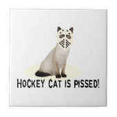Hockey-Katze Pissed Fliese (Vorderseite)