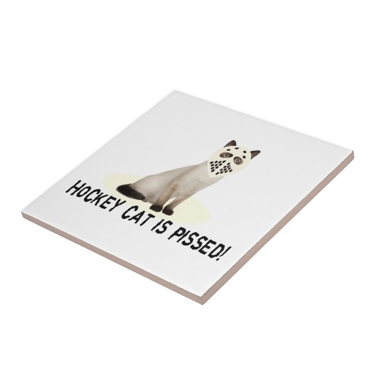 Hockey-Katze Pissed Fliese (Seite)