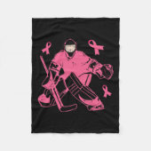 Hockey Keeper Pink Ribbon Brustkrebs-Bewusstsein Fleecedecke (Vorderseite)
