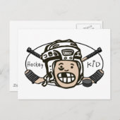 Hockey Kid Postkarte (Vorne/Hinten)