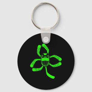 Hockey Kleeblatt St Patrick Day Geschenke für Men Schlüsselanhänger