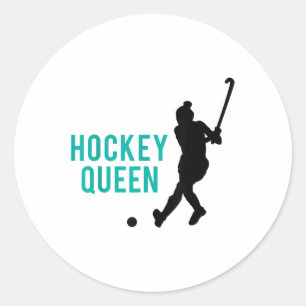 Hockey Königin Feldhockey Land Hockey Spieler _4 Runder Aufkleber