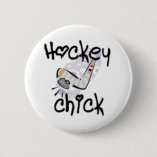 Hockey-Küken-T - Shirts und Geschenke Button