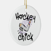 Hockey-Küken-T - Shirts und Geschenke Keramikornament (Rechts)