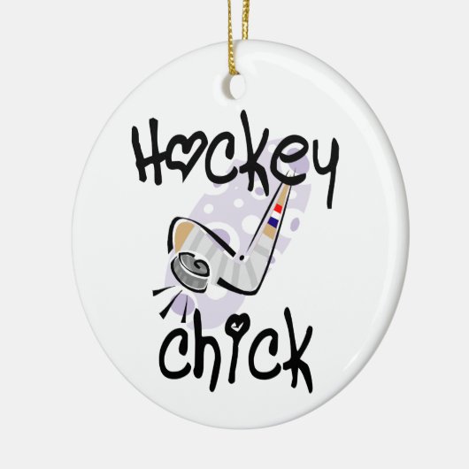 Hockey-Küken-T - Shirts und Geschenke Keramikornament (Links)
