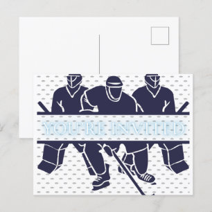Hockey laden einladungspostkarte