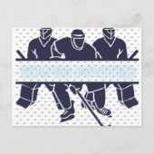 Hockey laden einladungspostkarte (Vorderseite)
