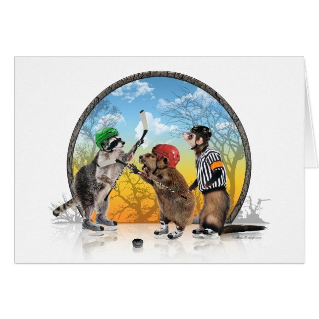 Hockey-Lebewesen-Klassiker-Karte (Vorderseite (Horizontal))