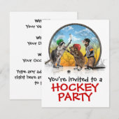 Hockey-Lebewesen-Klassiker-Party Einladung (Vorne/Hinten)