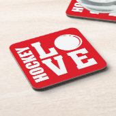 Hockey-Liebe Getränkeuntersetzer (Linke Seite)