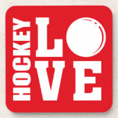 Hockey-Liebe Getränkeuntersetzer (Vorderseite)