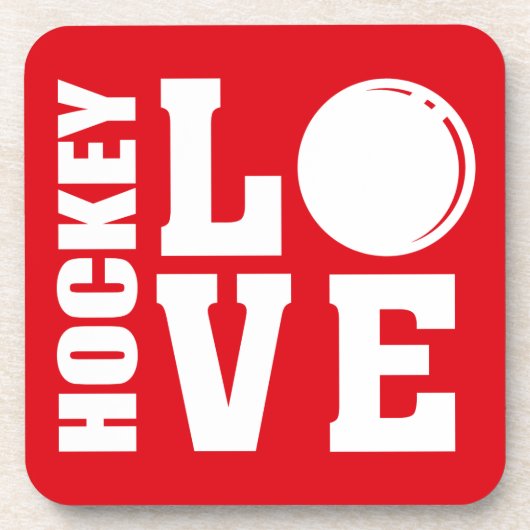 Hockey-Liebe Getränkeuntersetzer (Vorderseite)