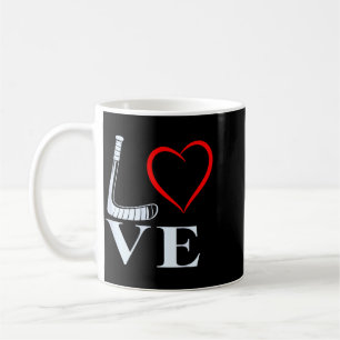 Hockey-Liebe-Herz-Grafik für Eishockeyfans Kaffeetasse