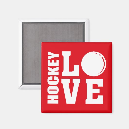 Hockey-Liebe Magnet (Vorderseite/Rückseite)