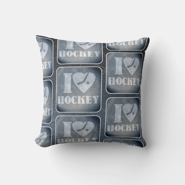 Hockey Liebe Pattern Kissen (Vorderseite)