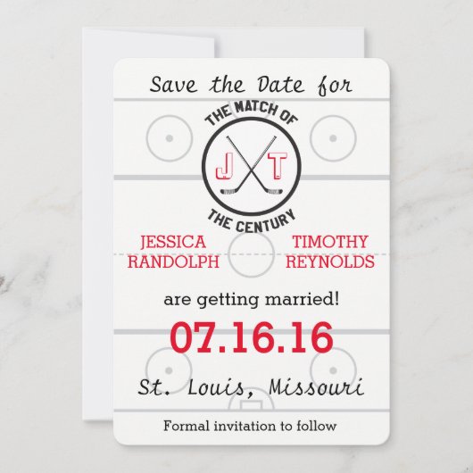 Hockey-Liebe Save the Date (Vorderseite)