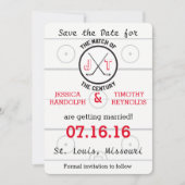Hockey-Liebe Save the Date Einladung (Vorderseite)