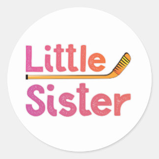 Hockey Little Sister Runder Aufkleber