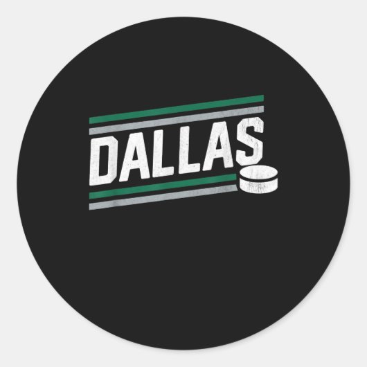 Hockey Lover| Cooler Dallas Hockey Power Play Runder Aufkleber (Vorderseite)
