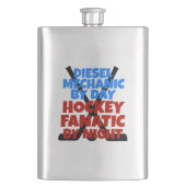 Hockey Lover Diesel Mechanic Flachmann (Vorderseite)