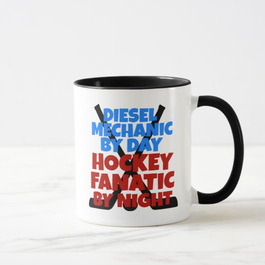 Hockey Lover Diesel Mechanic Tasse (Rechts)