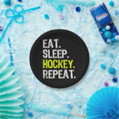 Hockey Lover| Essen, Schlafen, Hockey und Wiederho Pappteller (Party)