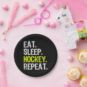 Hockey Lover| Essen, Schlafen, Hockey und Wiederho Pappteller (Party)