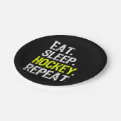 Hockey Lover| Essen, Schlafen, Hockey und Wiederho Pappteller (Schrägansicht)