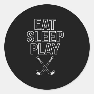 Hockey Lover | Hockey essen, schlafen und spielen Runder Aufkleber