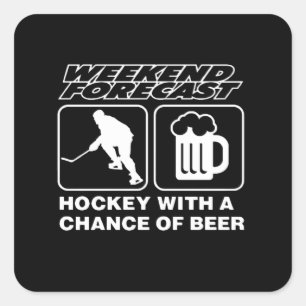 Hockey Lover   Hockey mit Bier-Chance Quadratischer Aufkleber