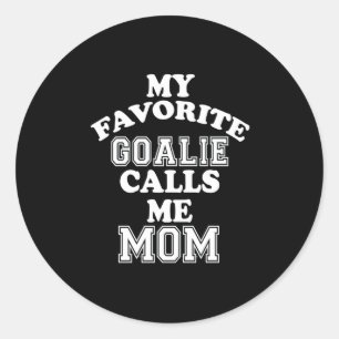 Hockey Lover Mein Lieblings-Goalie nennt mich Ma Runder Aufkleber
