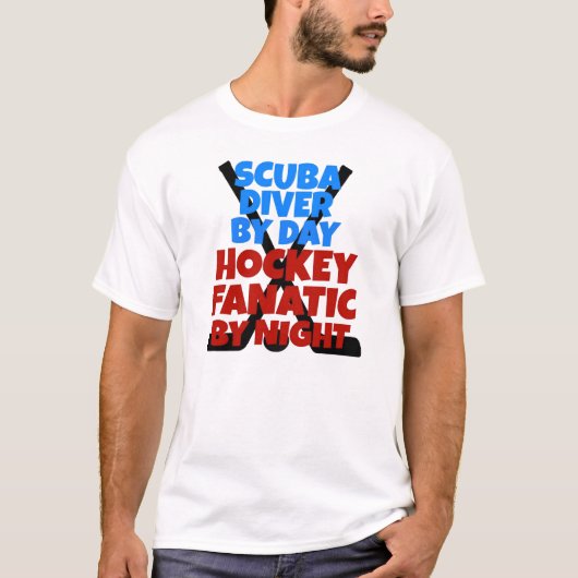 Hockey Lover Scuba Diver T-Shirt (Vorderseite)