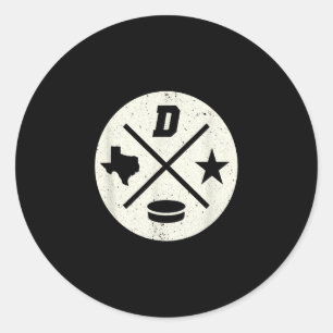 Hockey Lover   Style, Texas Dallas Ice Hockey Runder Aufkleber