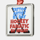 Hockey Lover Tattoo Artist Silbernes Ornament (Links)