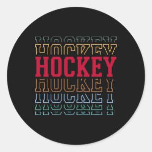 Hockey lustiger mehrschichtiger Text Team Spieler  Runder Aufkleber