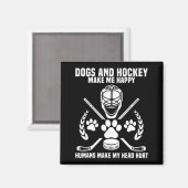 Hockey macht mich Eishockey glücklich Spieler Gesc Magnet (Vorderseite/Rückseite)