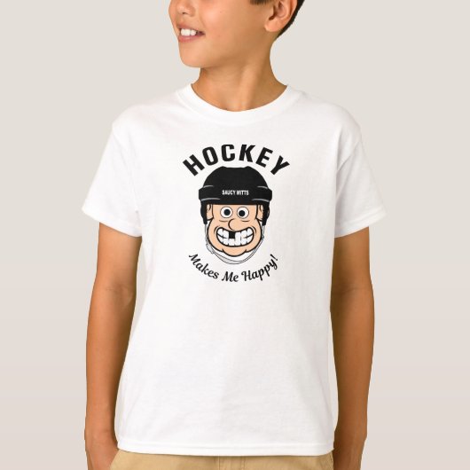 Hockey macht mich glücklich zum Funny Hockey Playe T-Shirt (Vorderseite)