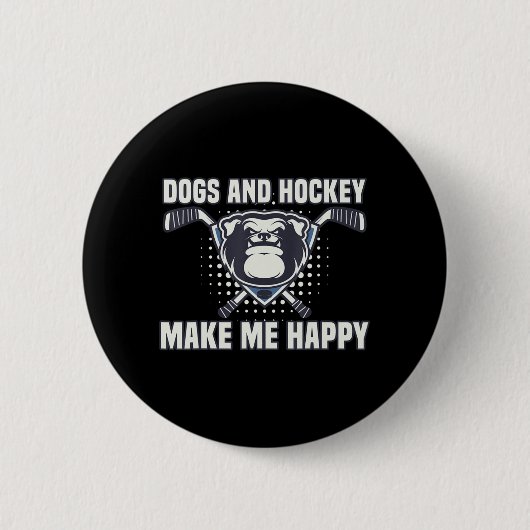 Hockey macht mich so glücklich Coach Geschenke Pla Button (Vorderseite)