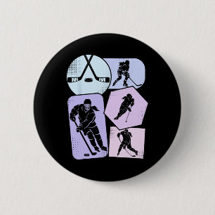 Hockey Mädchen Eishockey Kinder Jugend Button
