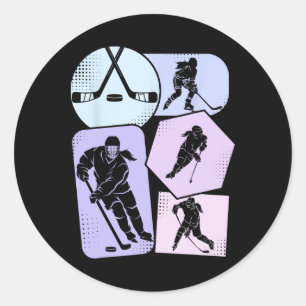 Hockey Mädchen Eishockey Kinder Jugend  Runder Aufkleber