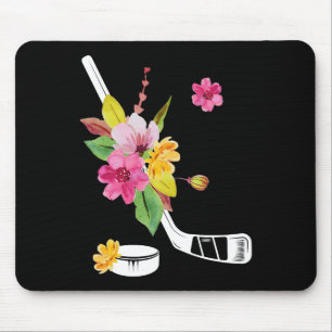 Hockey Mädchen Eishockeyspieler Blumen Eishockey G Mousepad