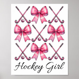 Hockey Mädchen Feldhockey Mädchen Kokette Schleife Poster