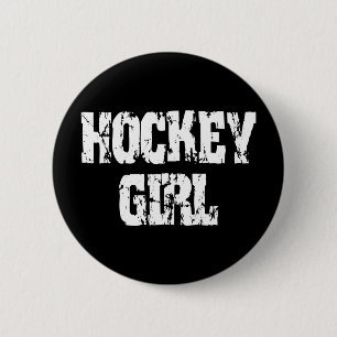 Hockey-Mädchen-Hockey-Mädchen Button