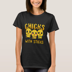 Hockey Mädchen mit Schlägern Cute Field Hockey T-Shirt