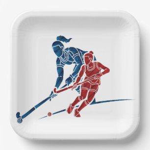 Hockey Mädchen Pappteller