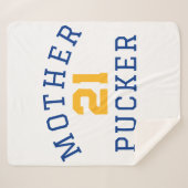 Hockey Mama Blanket Mutter Pucker Custom Number Sherpadecke (Vorderseite (Horizontal))