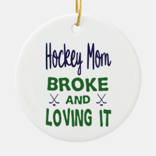 Hockey-Mama brach und liebt es Keramik Ornament